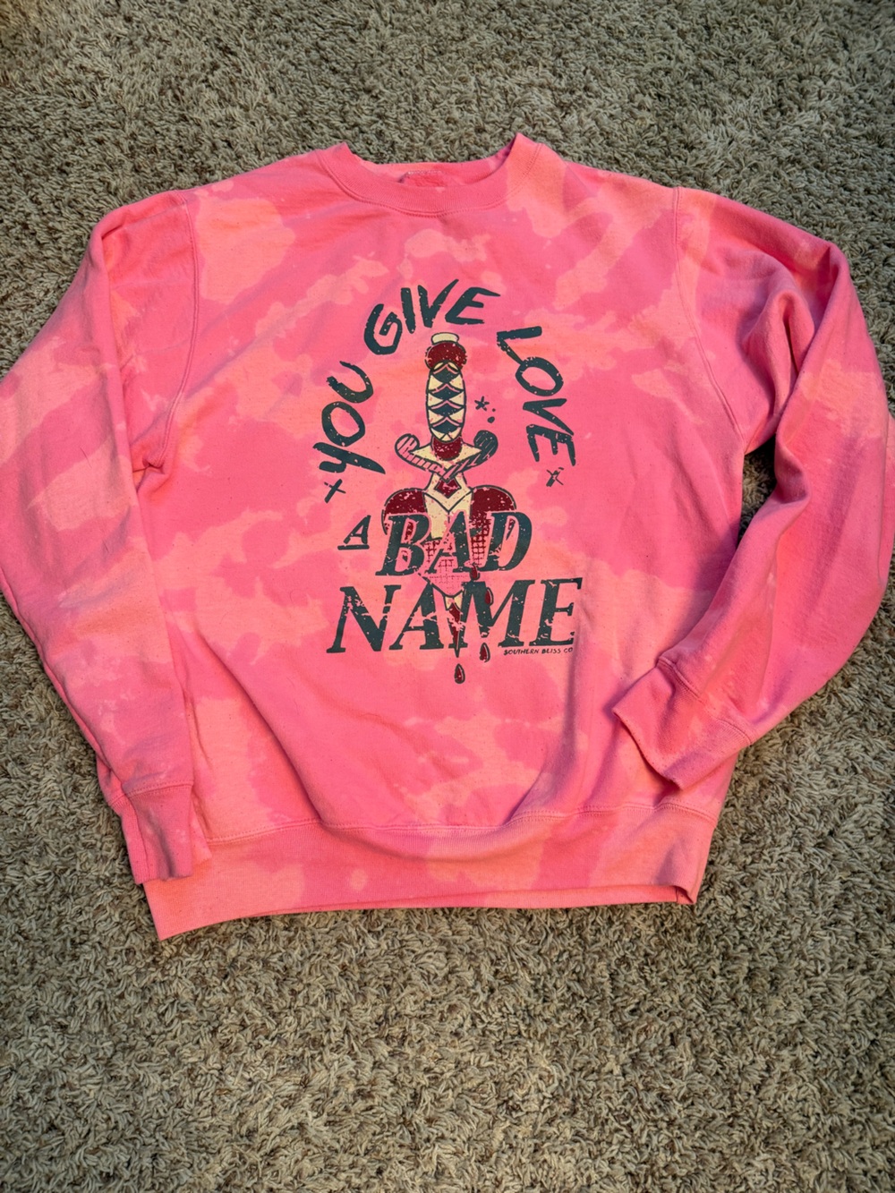 Pink Tie-Dye Graphic Sweatshirt - You Give Love